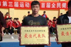 少林小龍武院在2015年登封市第三屆運(yùn)動(dòng)會(huì)武術(shù)競(jìng)賽中榮獲“最佳